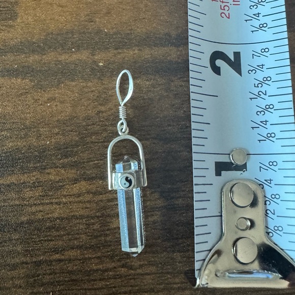 Quartz Crystal Yin Yang Talisman Reiki Healing Pendant Silver 925 - Picture 7 of 8